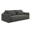 3-SITZER SOFA mit Schlaffunktion Samt Stoff Grau - Dunkelgrau/Schwarz, Kunststoff/Textil (238/82/105cm) - Makamii