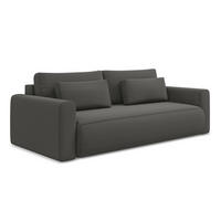3-SITZER SOFA mit Schlaffunktion Samt Stoff Grau - Dunkelgrau/Schwarz, Kunststoff/Textil (238/82/105cm) - Makamii