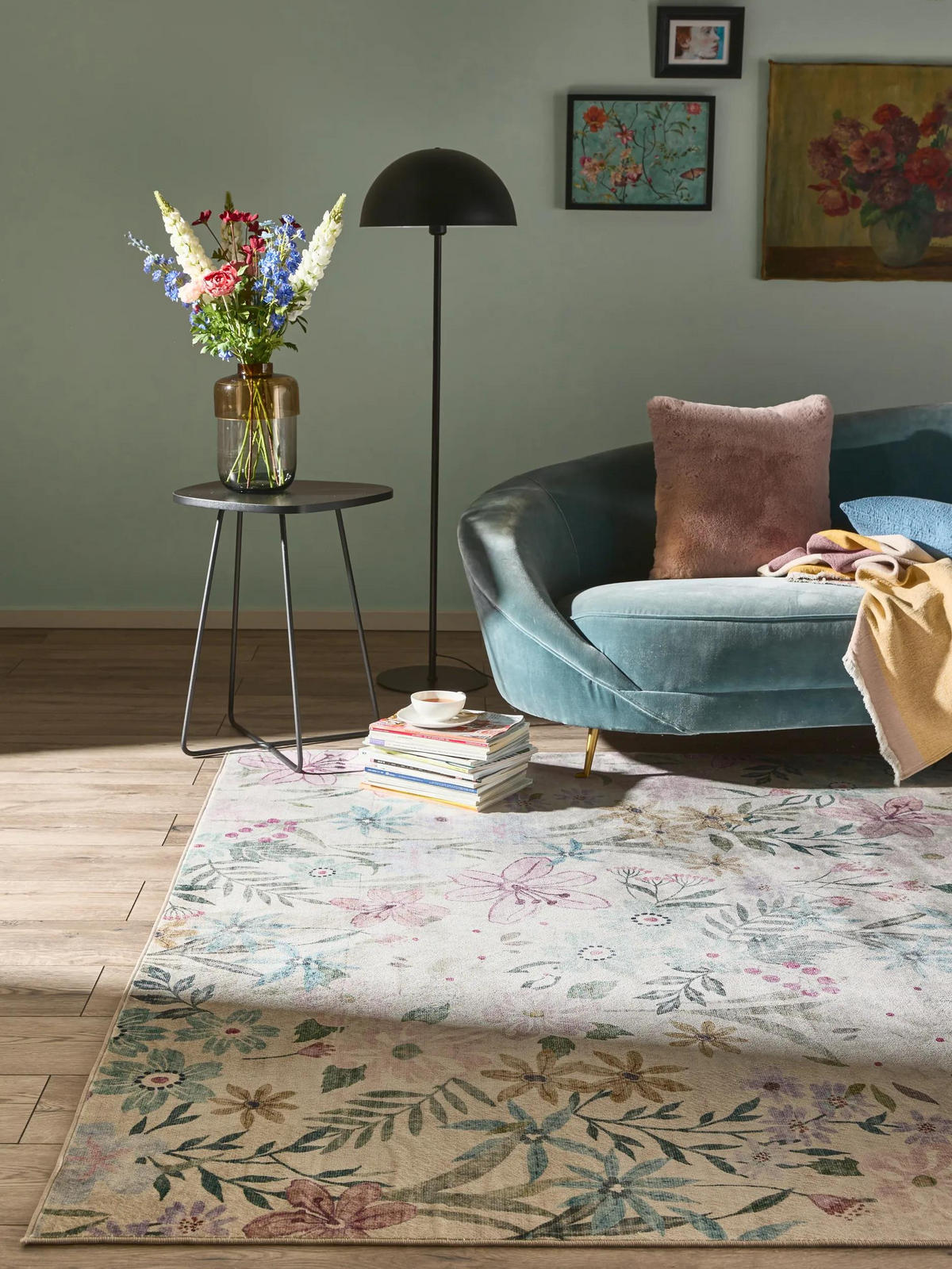 TEPPICH Milly waschbar Multicolor/Weiß 200/300 cm - Multicolor/Weiß, Kunststoff/Textil (200/300cm) - benuta