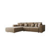 ECKSOFA GUSTO L Monolith 09 Links mit Schlaffunktion - Braun, Textil (279/193cm) - Bedante