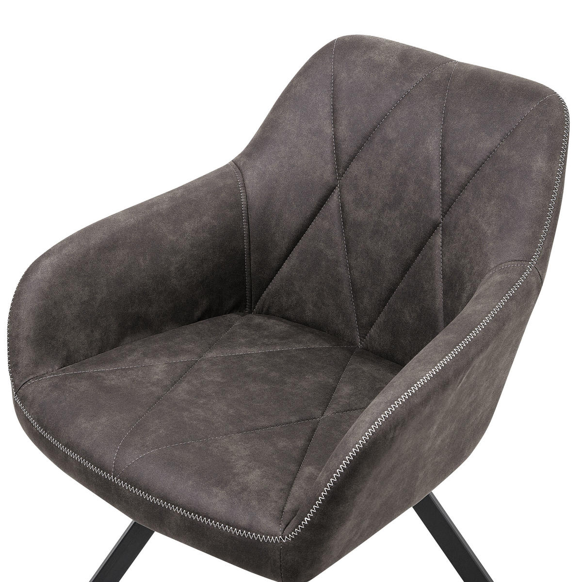 ÉTKEZŐSZÉK 2 darabos Szett Kárpit Szürke Monee - szürke, textil/fém (54/78/62cm) - Beliani