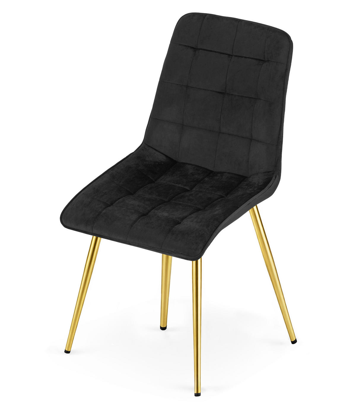 STUHL Schwarz 49x60 cm SPLIT Samtbezug - Schwarz, Metall (49/59/60cm)