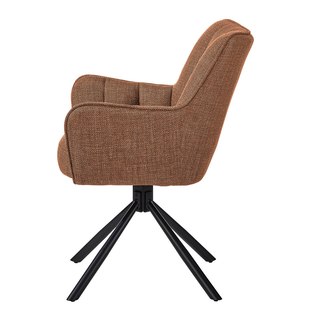 DREHBARER ARMLEHNENSTUHL - Webstoff / Eisen - Rostfarben, Textil/Metall (60/86/64cm) - home24