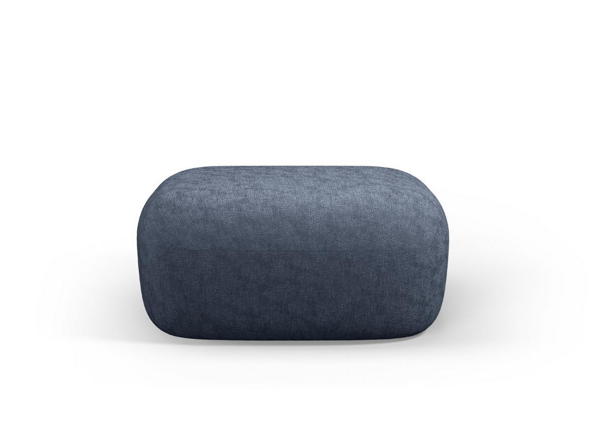 POUF Jenny aus Chenille-Stoff dunkelblau - Dunkelblau, Textil (88/40/90cm) - Micadoni