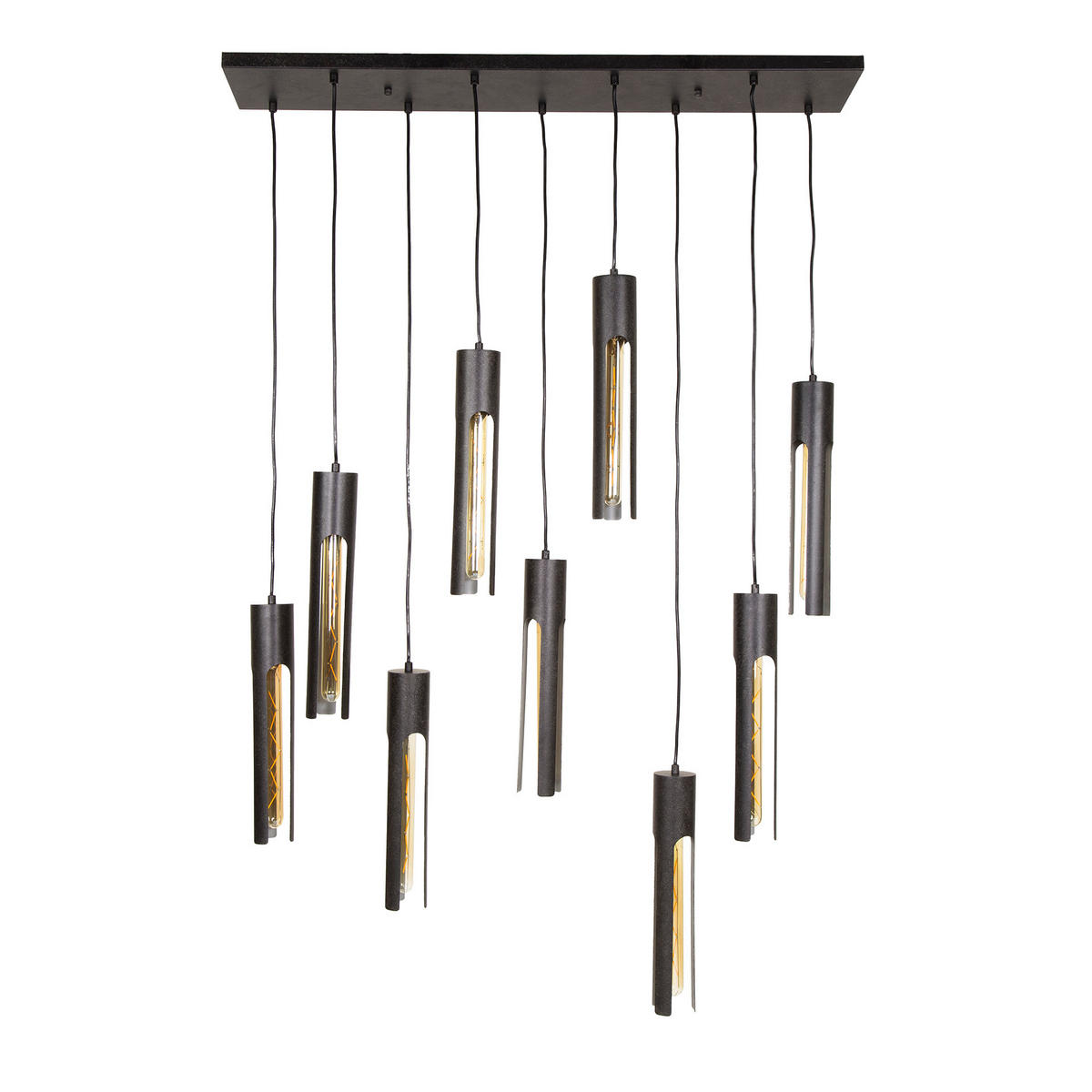 HÄNGELEUCHTE Tube Schwarz 18/100/ 150 cm - Schwarz, Metall (18/100/150cm) - Hoyz Collection