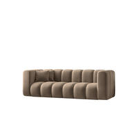 COUCH Dreisitzer-Sofa Grand Modular Stoff Salvador Dunkelbeige - Cappuccino, Holz (230/70/91cm) - Kaiser Möbel