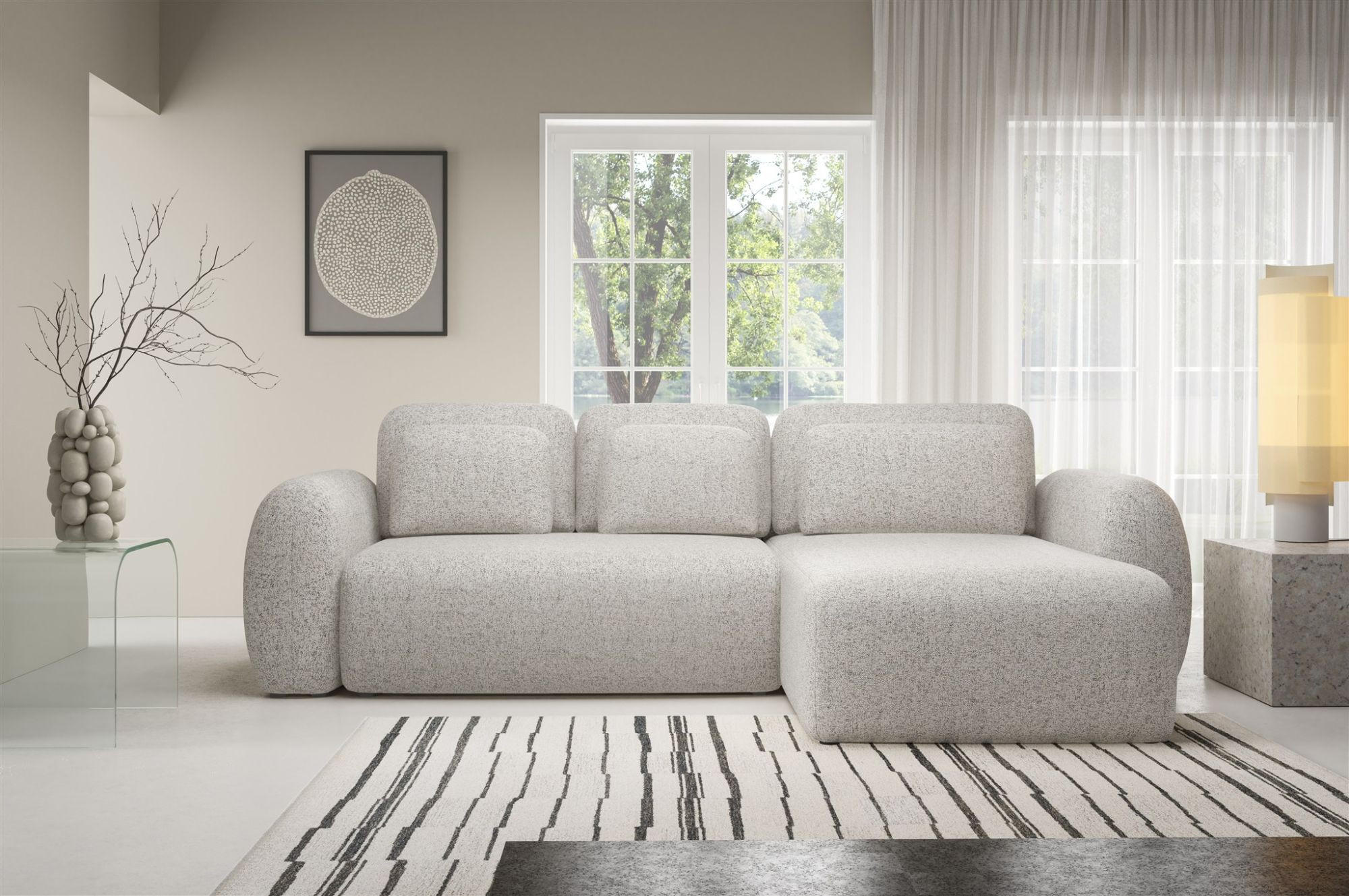 ECKSOFA Gaston Mit Schlaffunktion - Beige, Holzwerkstoff/Textil (304/190cm) - Fun Möbel