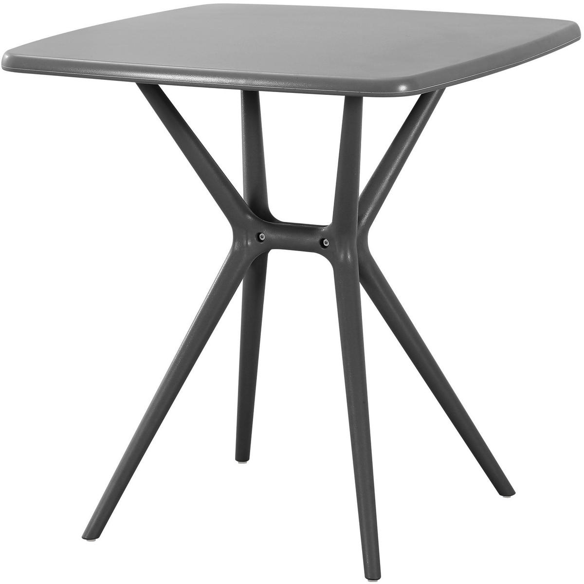 GARTENMÖBEL-SET Klara 4 Stühle 190x190x82cm Kunststoff Dunkelgrau Balkonset - Dunkelgrau, Kunststoff - DELUKE