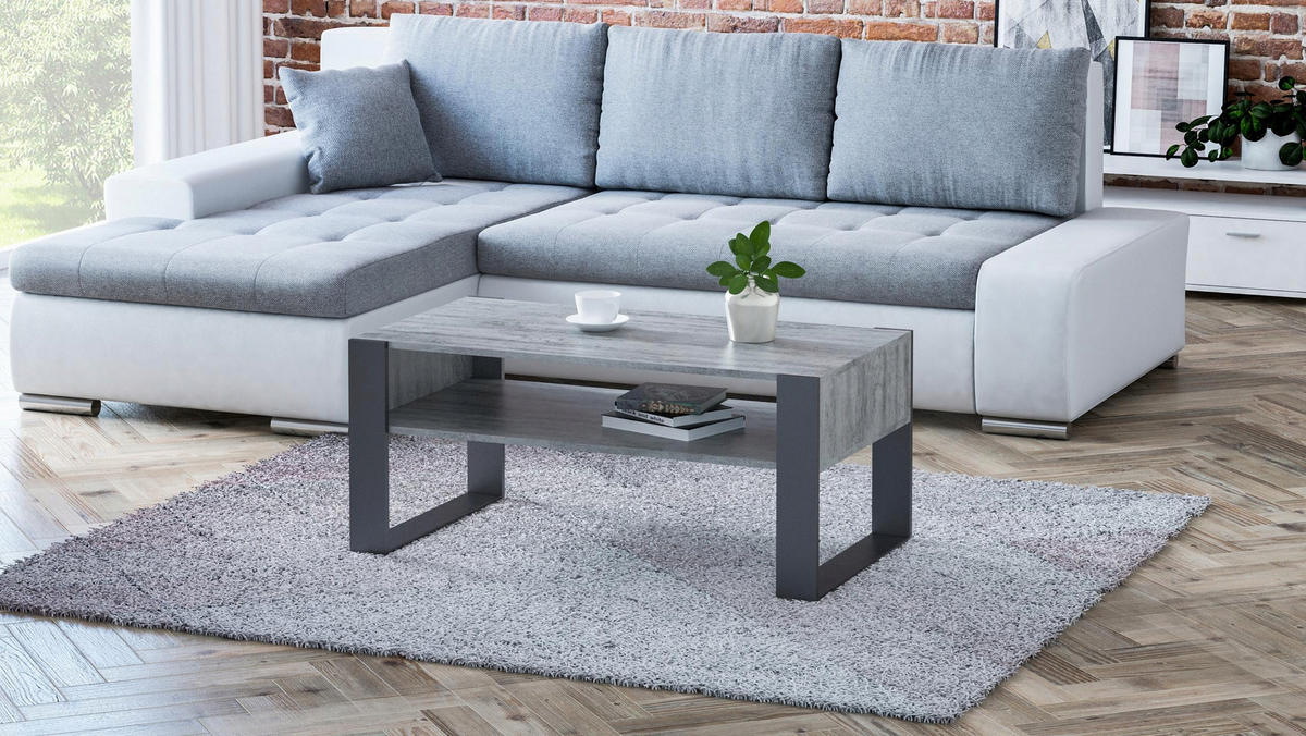 COUCHTISCH KAJA Beton 100/53,6/50 cm - Grau, Holzwerkstoff (53.6/100/50cm) - Matkam Möbel