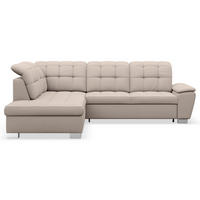 ECKSOFA Jamaal Beige linksseitig - Beige/Schwarz, Textil (258/212cm) - Selsey