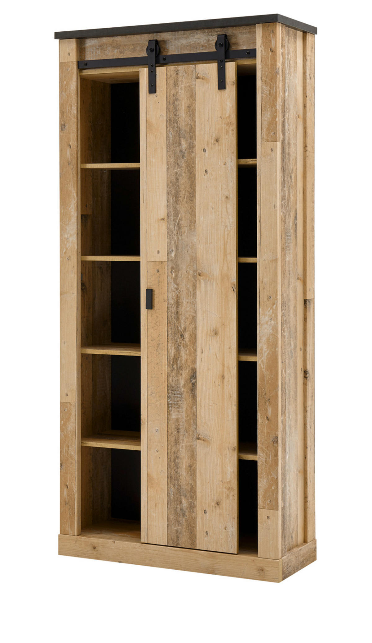 SCHUHSCHRANK Flurschrank Used Wood Vintage 93 x 201 cm - Anthrazit/Schwarz, Holzwerkstoff/Metall (93/201/38cm) - Furn.Design