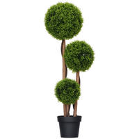 KUNSTPFLANZE DE-16586 3 Kugeln, 110 cm, Bambusblätter Grün - Grün, Kunststoff (110cm) - ComfortXL