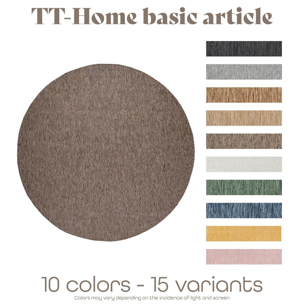 OUTDOORTEPPICH Taupe Ø 120 cm - Taupe, Kunststoff (120/120cm) - TT Home