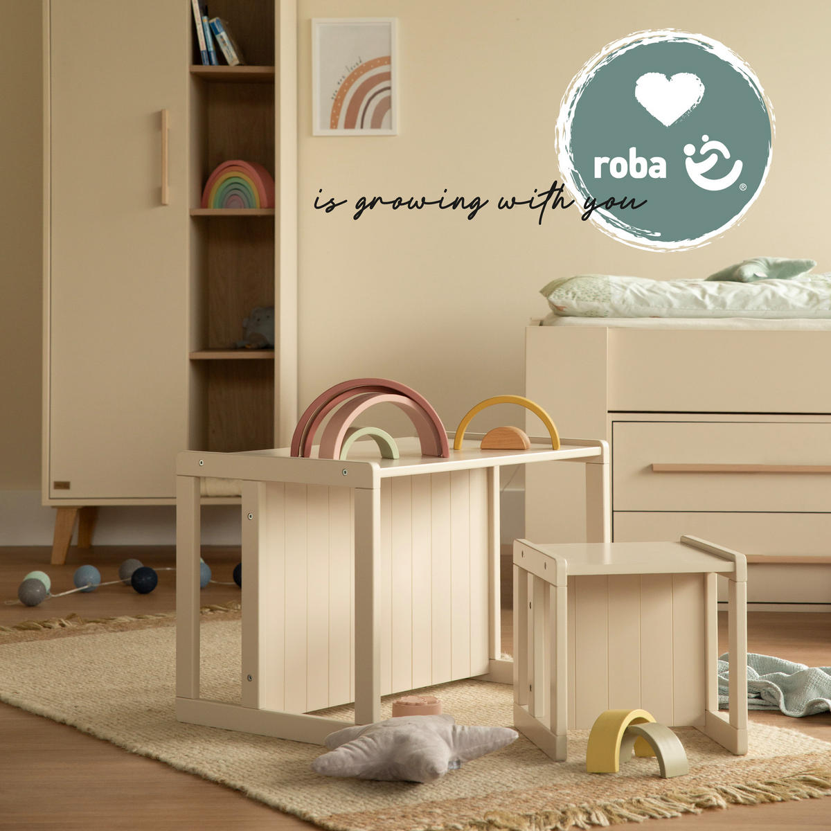 SITZHOCKER - Kaschmir, Holzwerkstoff (30/30/30cm) - Roba