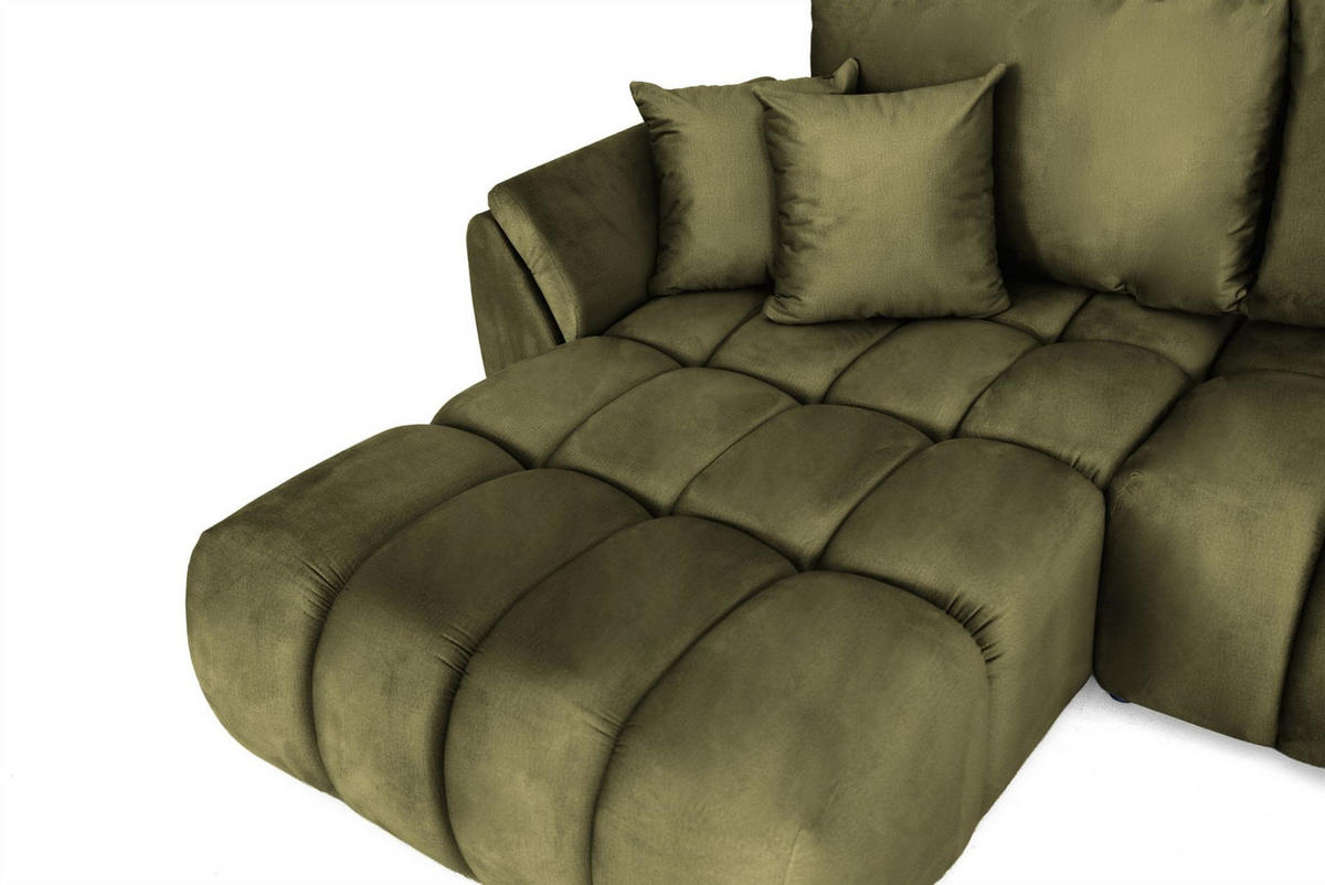 WOHNLANDSCHAFT Collin Mit Schlaffunktion - Grün, Holzwerkstoff/Textil (382/85/185cm) - Fun Möbel