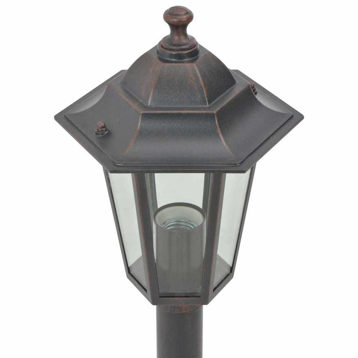GARTEN-POLLERLEUCHTE 6er Set E27 110 Cm Aluminium Bronzefarben - Braun, Metall (19/19/110cm) - vidaXL