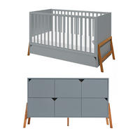 POKOJ PRO MIMINKO 2DÍLNÝ Grey - šedá, kompozitní dřevo (161/90/75cm) - Petits-meubles