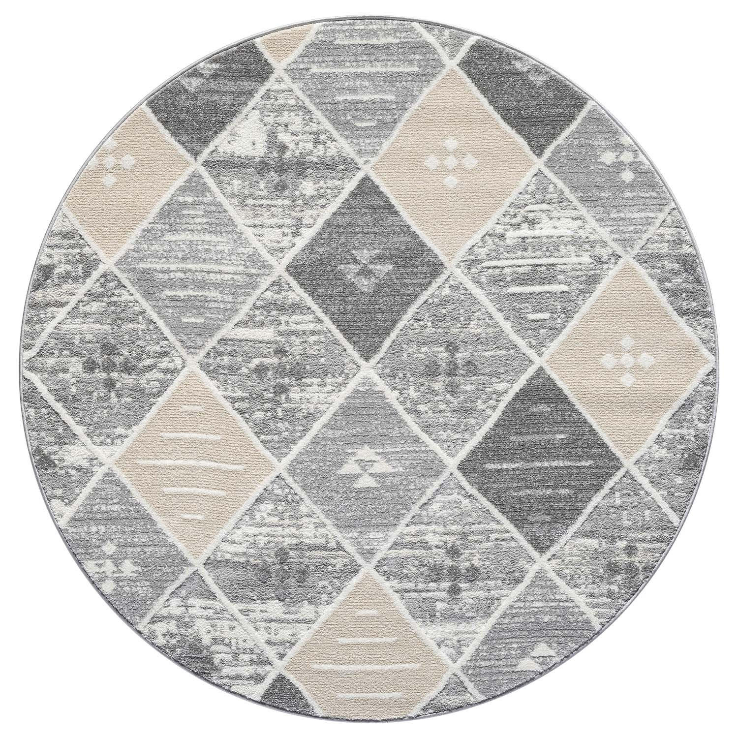 KURZFLOR-TEPPICH Flair 179 Grau 200x200 cm - Grau, Textil (200/200cm) - carpet city
