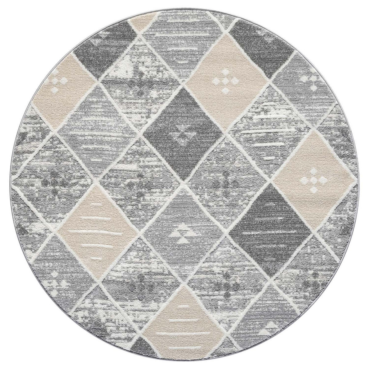 KURZFLOR-TEPPICH Flair 179 Grau 200x200 cm - Grau, Textil (200/200cm) - carpet city