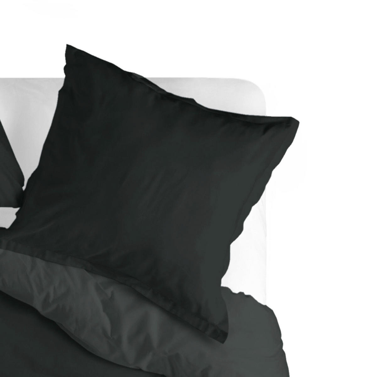 KISSENBEZUG Basic Schwarz 80x80 cm - Schwarz, Textil (80/80cm) - Happy Friday
