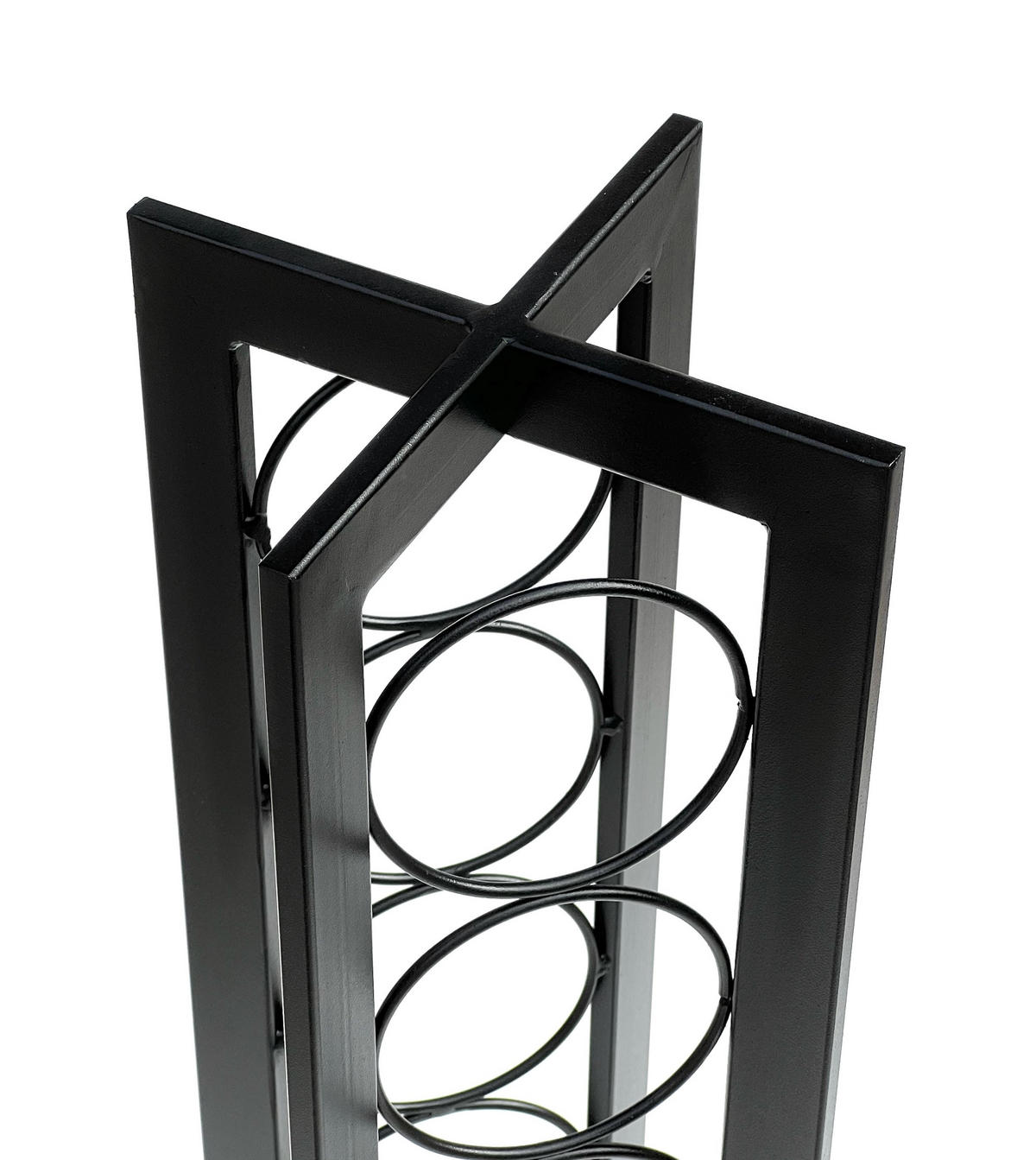WEINREGAL X Metall Schwarz Stehend 80 cm 96323 - Schwarz, Metall (16/80/16cm) - DanDiBo