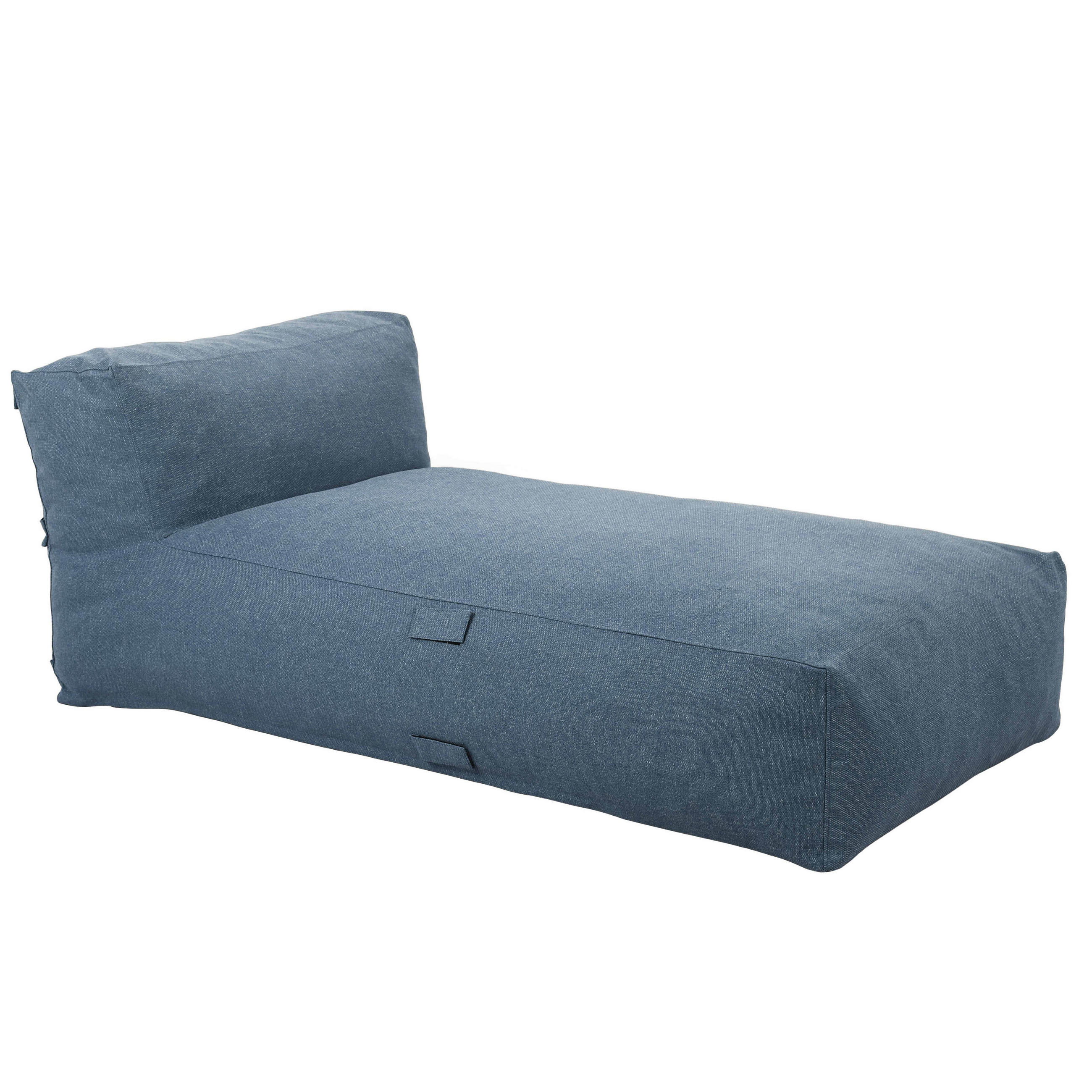 CHAISELONGUE, Pazifikblau - Blau, Textil - Oviala