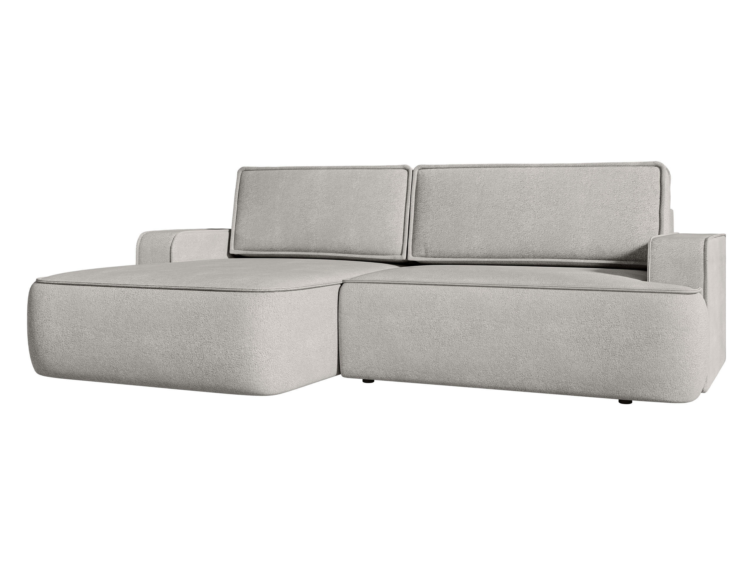 ECKSOFA Mono, Seite: Links - Hellgrau/Schwarz, Holz/Kunststoff (260/168cm) - MIRJAN24