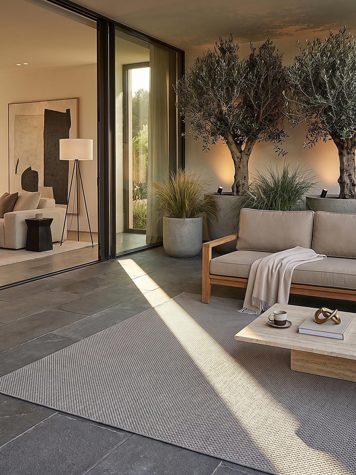 FLACHWEBTEPPICH Uni BORNO Polypropylen Grau 240 x 340 cm - Grau, Textil (240/340cm) - KADIMA DESIGN