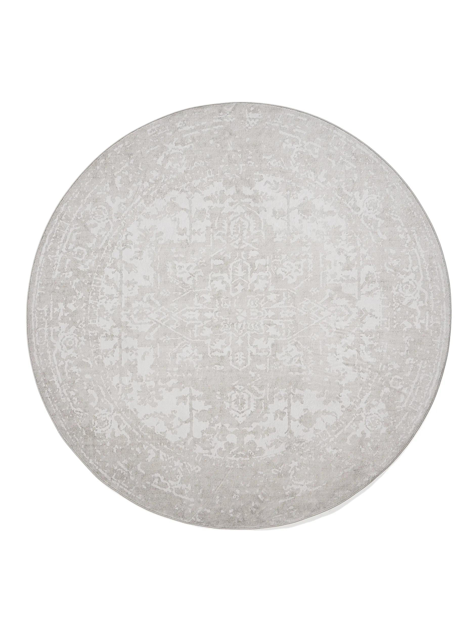 VINTAGE-TEPPICH Miray waschbar ø 160 cm rund - Taupe, Kunststoff (160/160cm) - benuta Nest