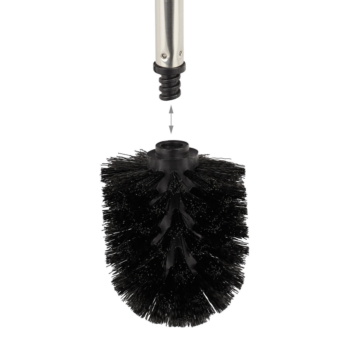 2XTOILETTENBÜRSTEN - Schwarz, Kunststoff/Metall (8/36/8cm) - Relaxdays