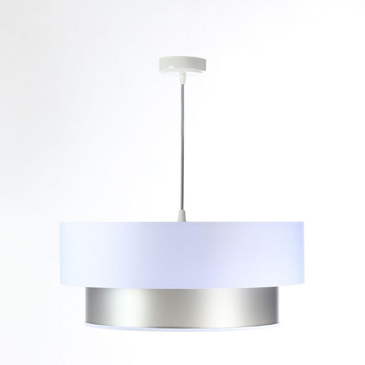 HÄNGELEUCHTE Silber 60/20 cm - Silberfarben/Weiß, Kunststoff (60/1/20cm) - ONZENO