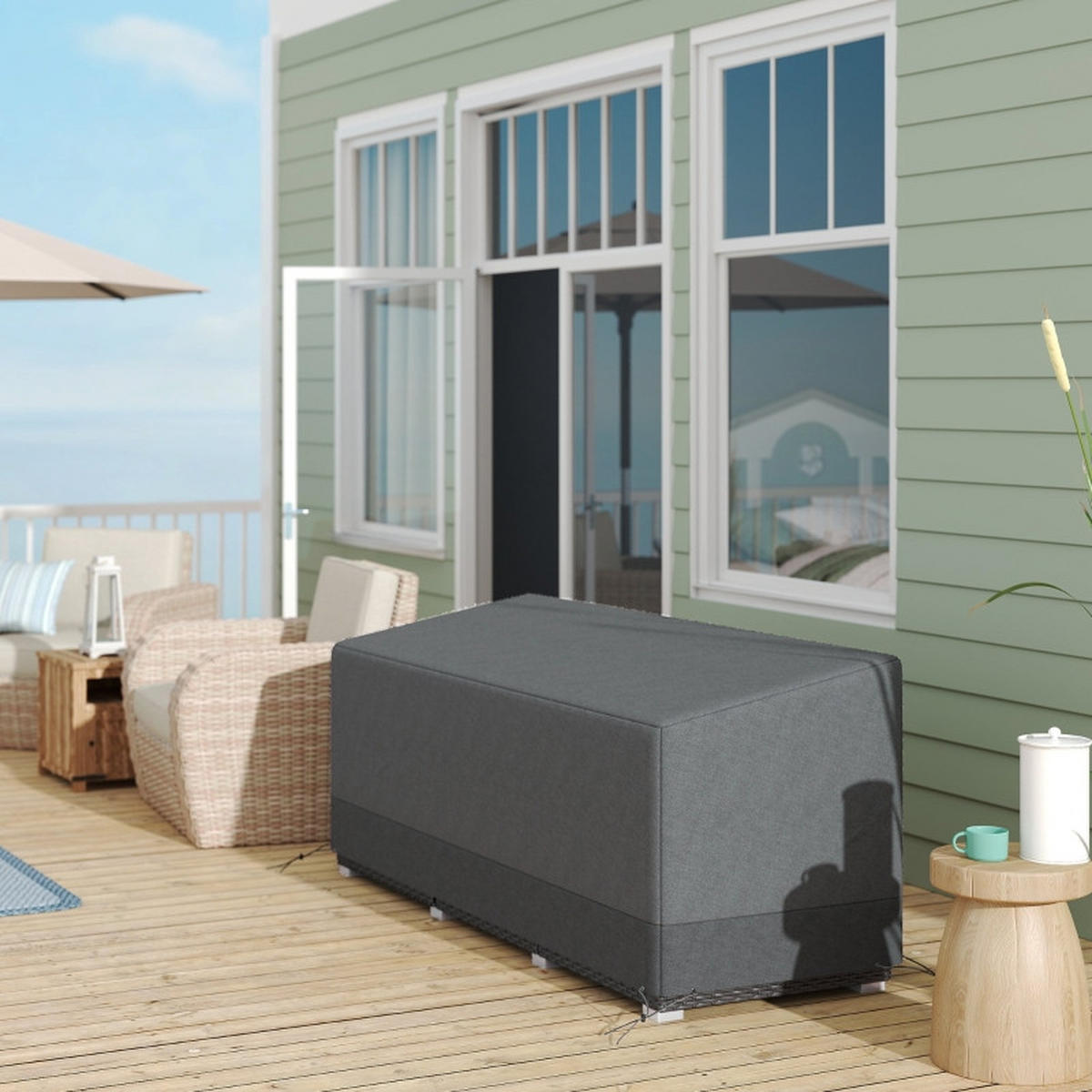 ABDECKPLANE 190x72x76 cm 600D wasserdicht hellgrau - Hellgrau, Textil (72/190.5/76cm) - Fortuna Lai