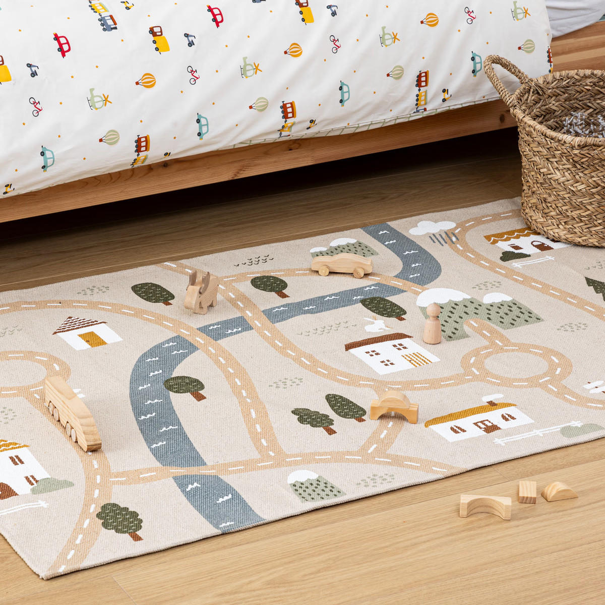 TEPPICH Roadmap 150/100/1 cm - Multicolor, Naturmaterialien (100/150cm) - Atmosphera for kids