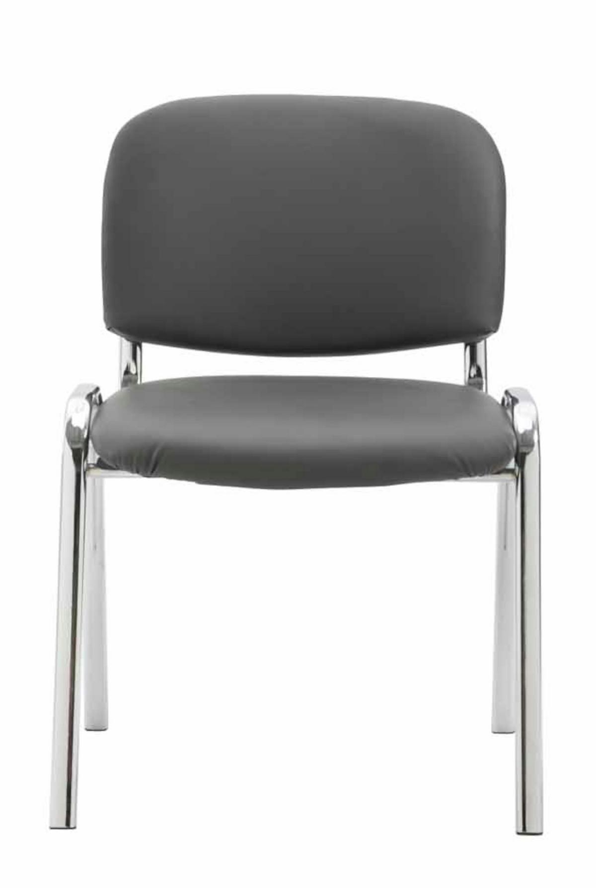 BESUCHERSTUHL 4er Set Lederlook grau - Grau, Textil/Metall (54/79/48cm) - CLP
