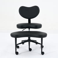 SCHREIBTISCHSTUHL Schwarz mit Fußhocker - Schwarz, Metall (1/1/1cm) - PANGIVO
