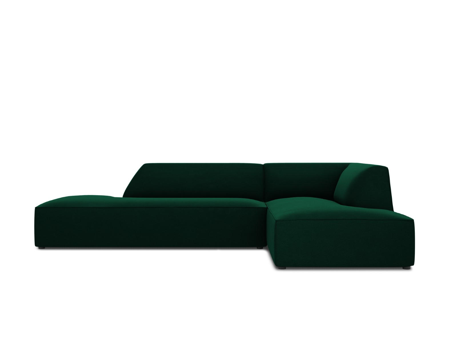 ECKSOFA rechts Ruby aus Samt flaschengrün 4 Sitzplätze - Dunkelgrün, Textil (180/273cm) - Micadoni