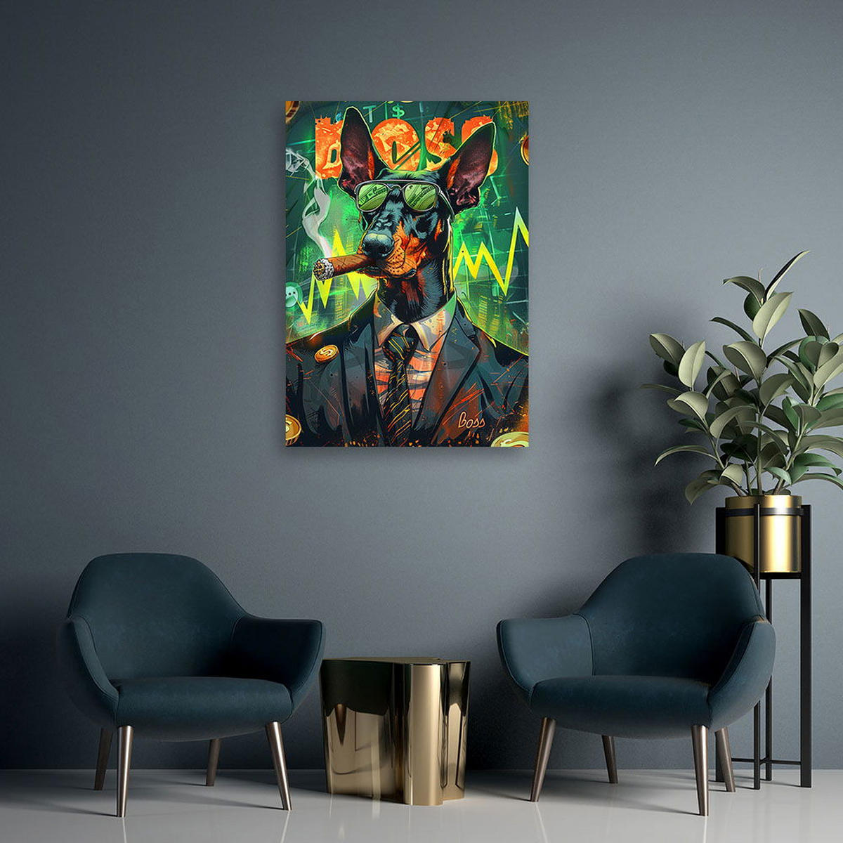 KUNSTDRUCK Grün 40/60 cm - Grün, Textil (40/60cm) - KUNSTLOFT
