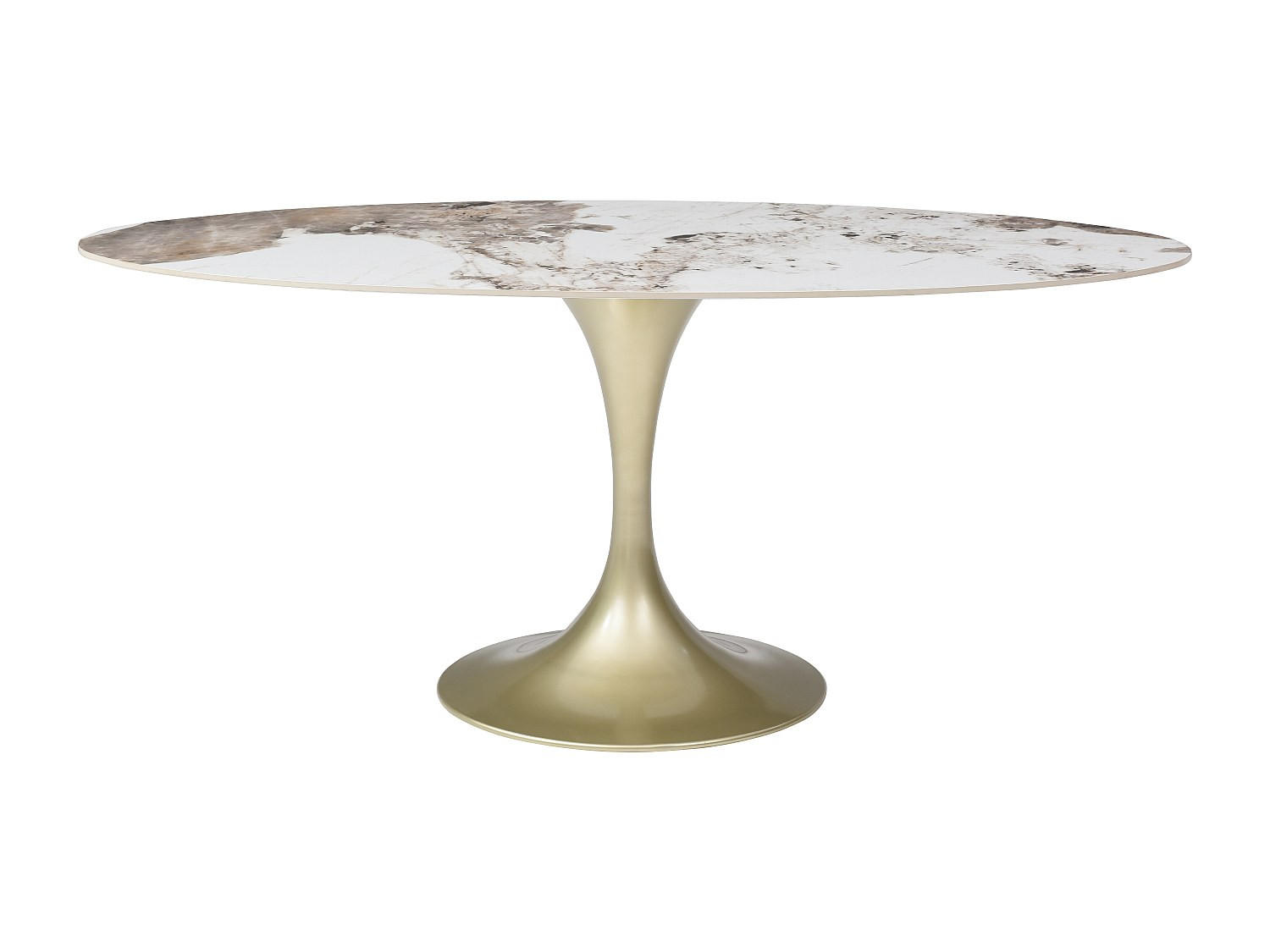 ESSTISCH - 8 Personen - Keramik - Weiß, Goldfarben - ELVA - Goldfarben, Keramik (90/180/78cm) - Vente-Unique