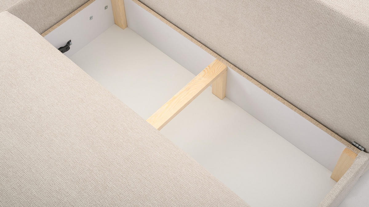 ECKSOFA Ripley mit Schlaffunktion, Beige - Beige, Textil (223/150cm) - Fedve