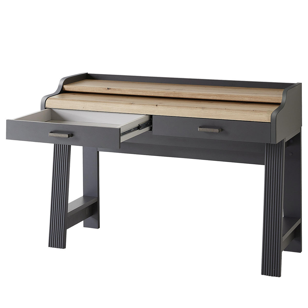 SEKRETÄR - Graphitfarben, Holzwerkstoff/Metall (53/120/84cm) - home24