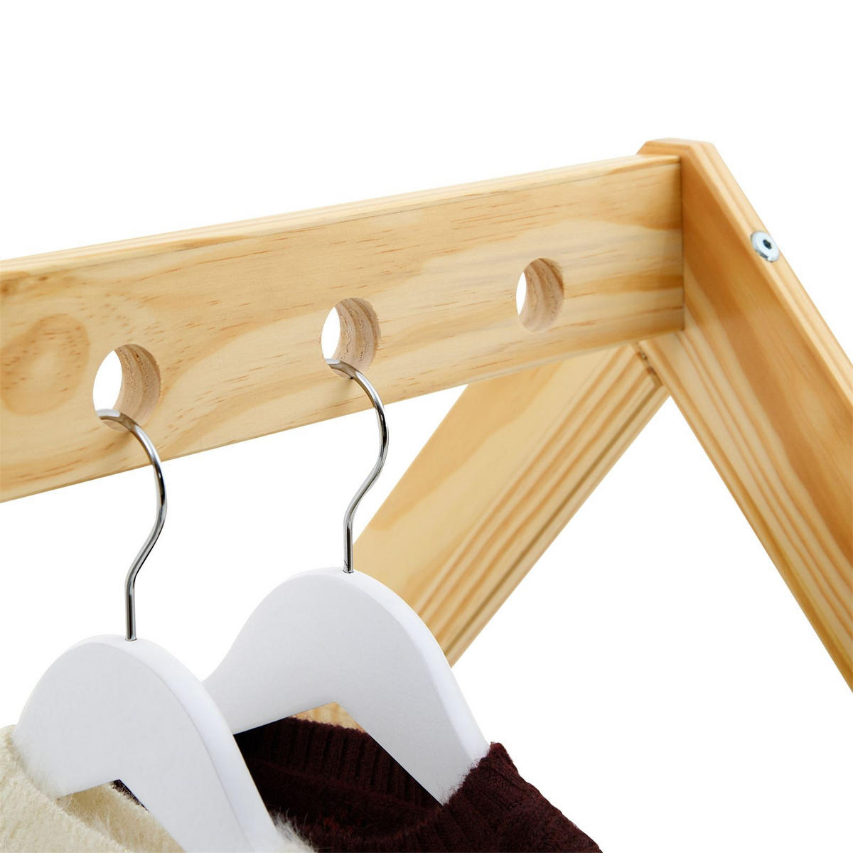 KINDERKLEIDERSTÄNDER SALLY - Naturfarben/Weiß, Holz (78/118/42cm) - IDIMEX