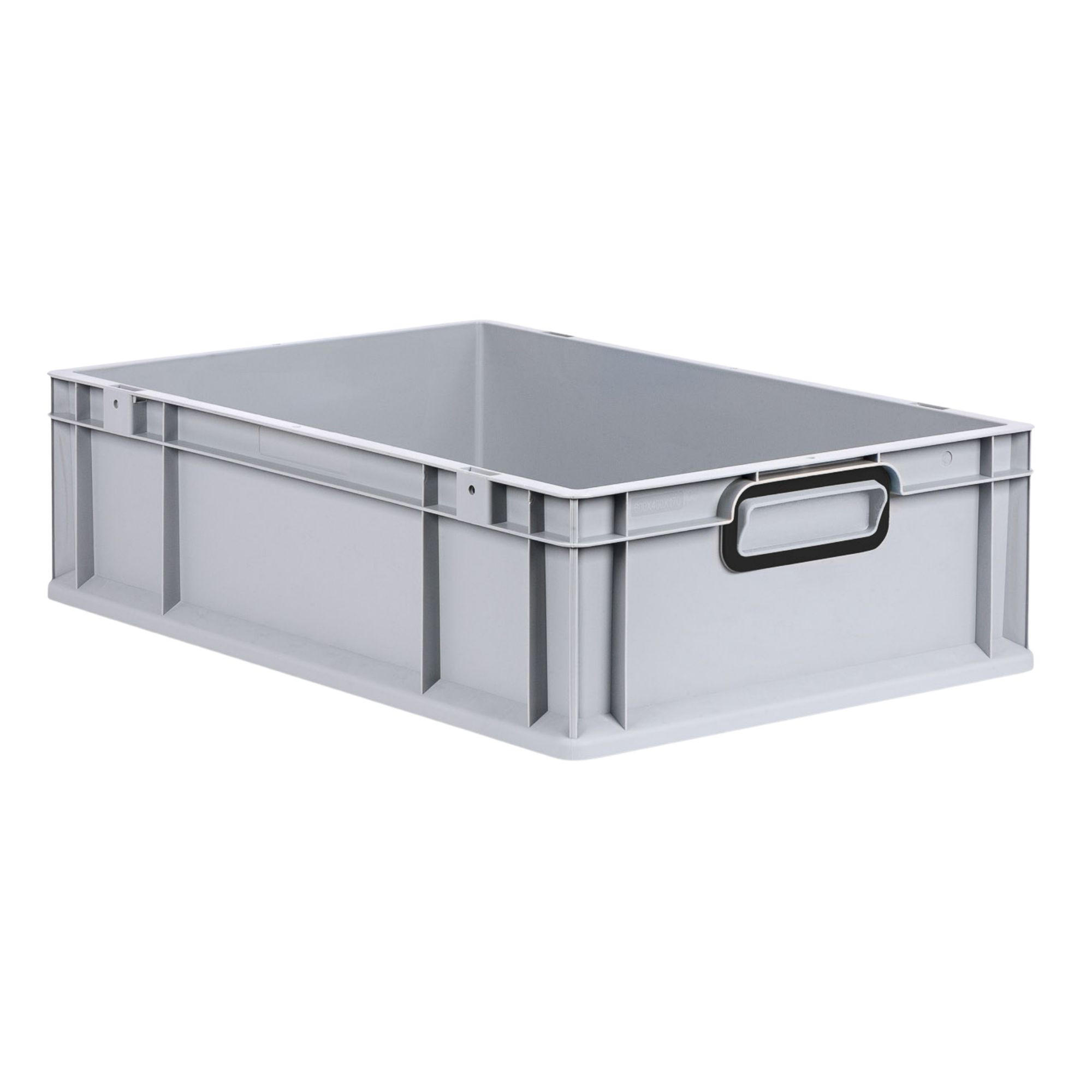 EUROBOX NextGen Color 17x40x60 cm 34 Liter Griffe schwarz zu, Grau - Schwarz/Grau, Kunststoff (40/17/60cm) - PROREGAL