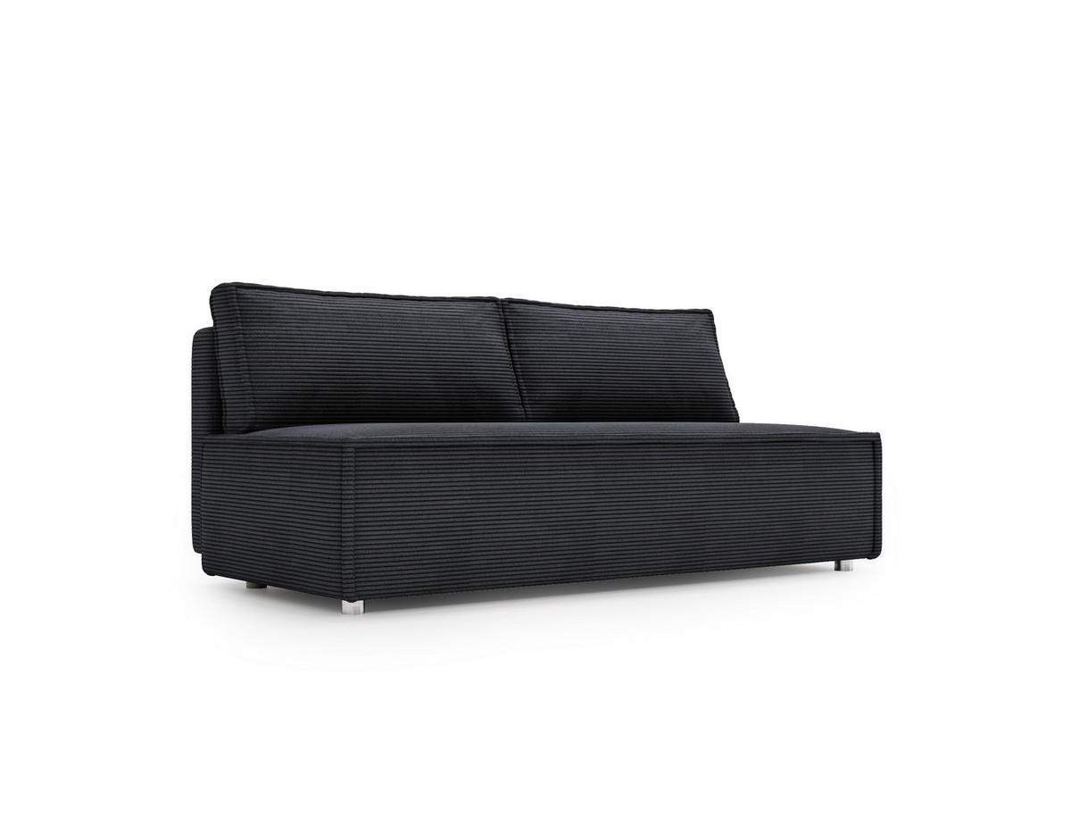 SCHLAFSOFA Mit Bettkasten DUO Poso Stoff Dunkelgrau - Dunkelgrau, Holz (198/89/90cm) - Kaiser Möbel