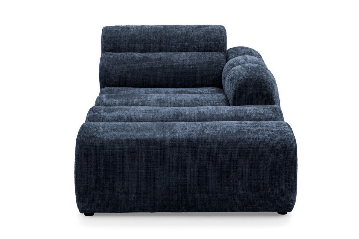5-SITZER modulares Ecksofa VEER SET 2 Rechts, 175x379 cm, Chenille Webstoff Marine - Schwarz/Dunkelblau, Holz/Kunststoff (175/379cm) - Muffo