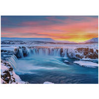 FOTOTAPETE Wasserfall Natur Blau 150x105 cm - Multicolor, Papier (150/105cm) - Wallarena