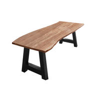 ESSTISCH ADELAIDE - Beige/Schwarz, Holz/Metall (100/240/77cm) - SAM