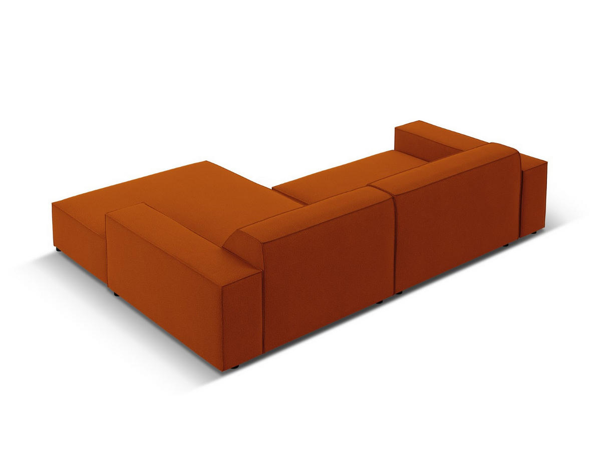 MODULARES-ECKSOFA rechts Jodie aus strukturiertem Stoff terrakotta 3 Sitzplätze - Terracotta, Textil (166/224cm) - Micadoni