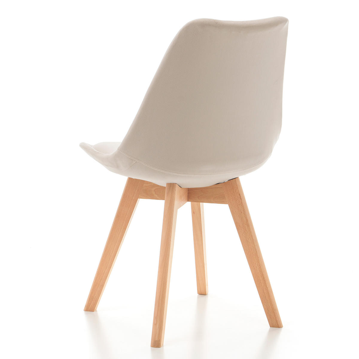 STUHL Dublin modern beige, Holzbeinen - Veloursstoff und Polsterschaum - Ecru/Beige, Holz/Textil (50/83/54cm) - NEW HOME