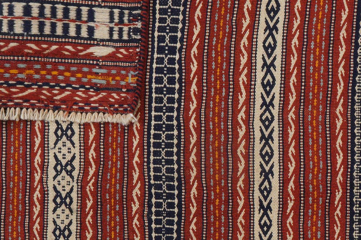 KELIM-TEPPICH handgewebt Kordi Beige, Rot 244/169 cm Schurwolle - Blau/Beige, Textil (169/244cm) - Looma