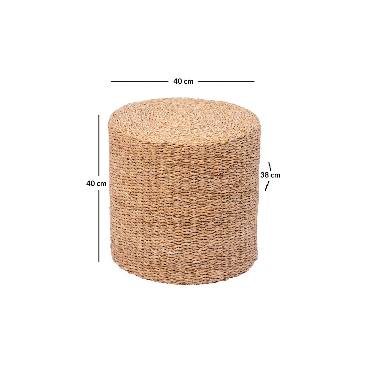 POUF Jute Braun - Braun, Textil (40/40/40cm) - Nordlys